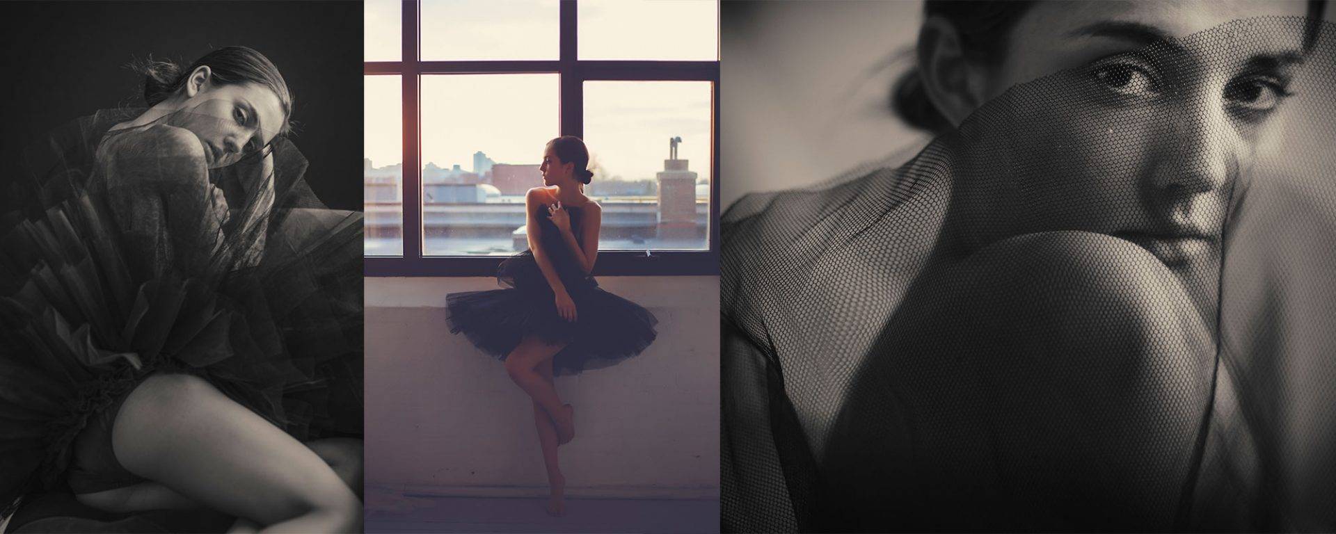 Black ballerina tutu boudoir photos
