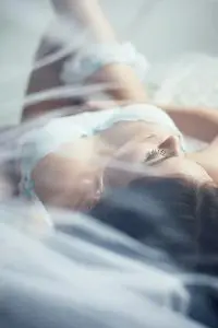 Artistic and classy bridal boudoir photography shoot Toronto, white lace lingerie