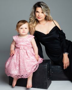 Mother and daughter motherhood Photography session, pink toddler dress