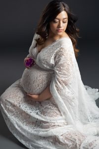 Beautiful white lace maternity dress