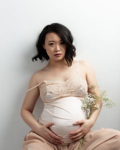 Stunning artistic maternity photoshoot, Toronto, lace dress, florals