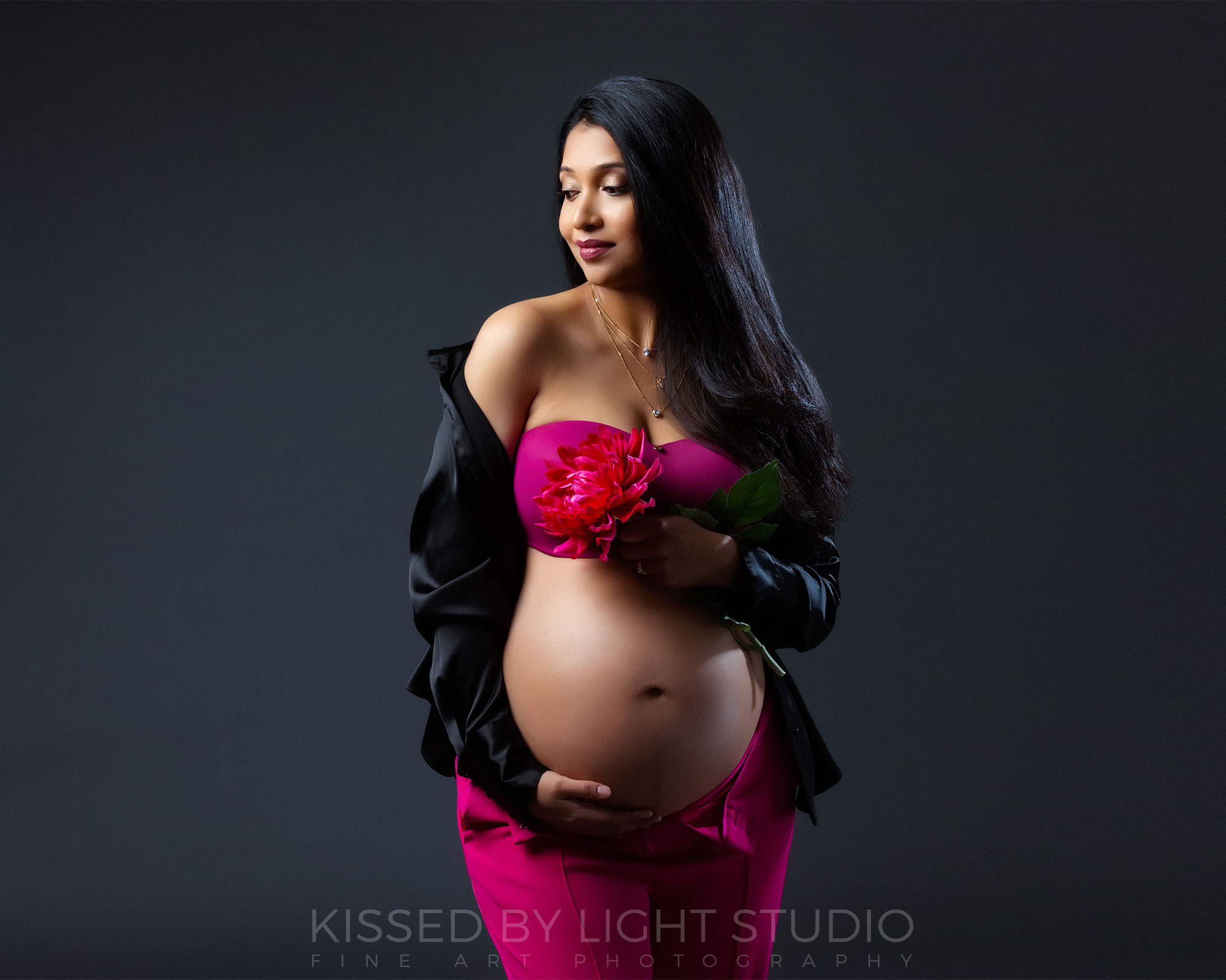 Maternity photo taken in studio